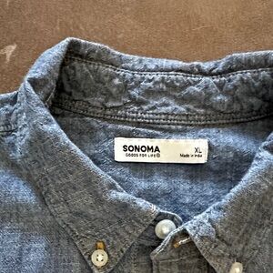 Sonoma Men's Casual Gray Button Down Shirt
